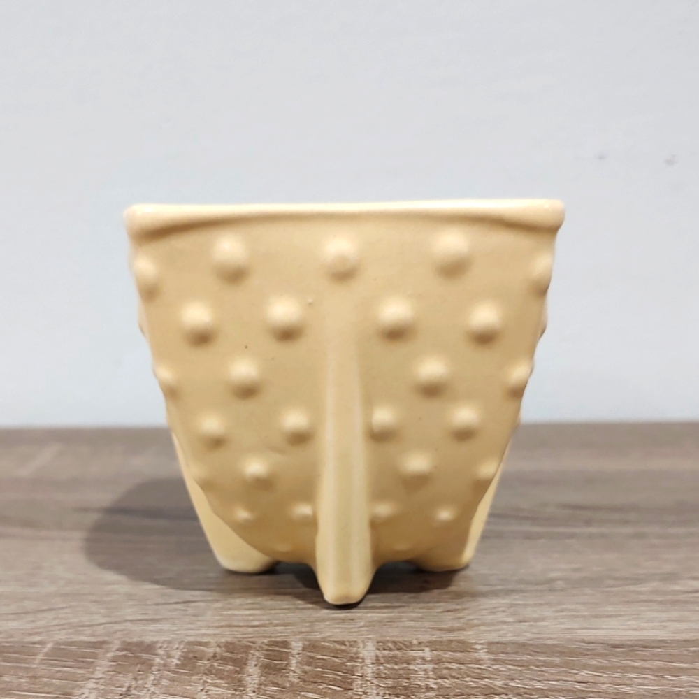 McCoy Pottery Vintage Hobnail Vase Yellow Ceramic Glazed MCM Mid+Century 40s